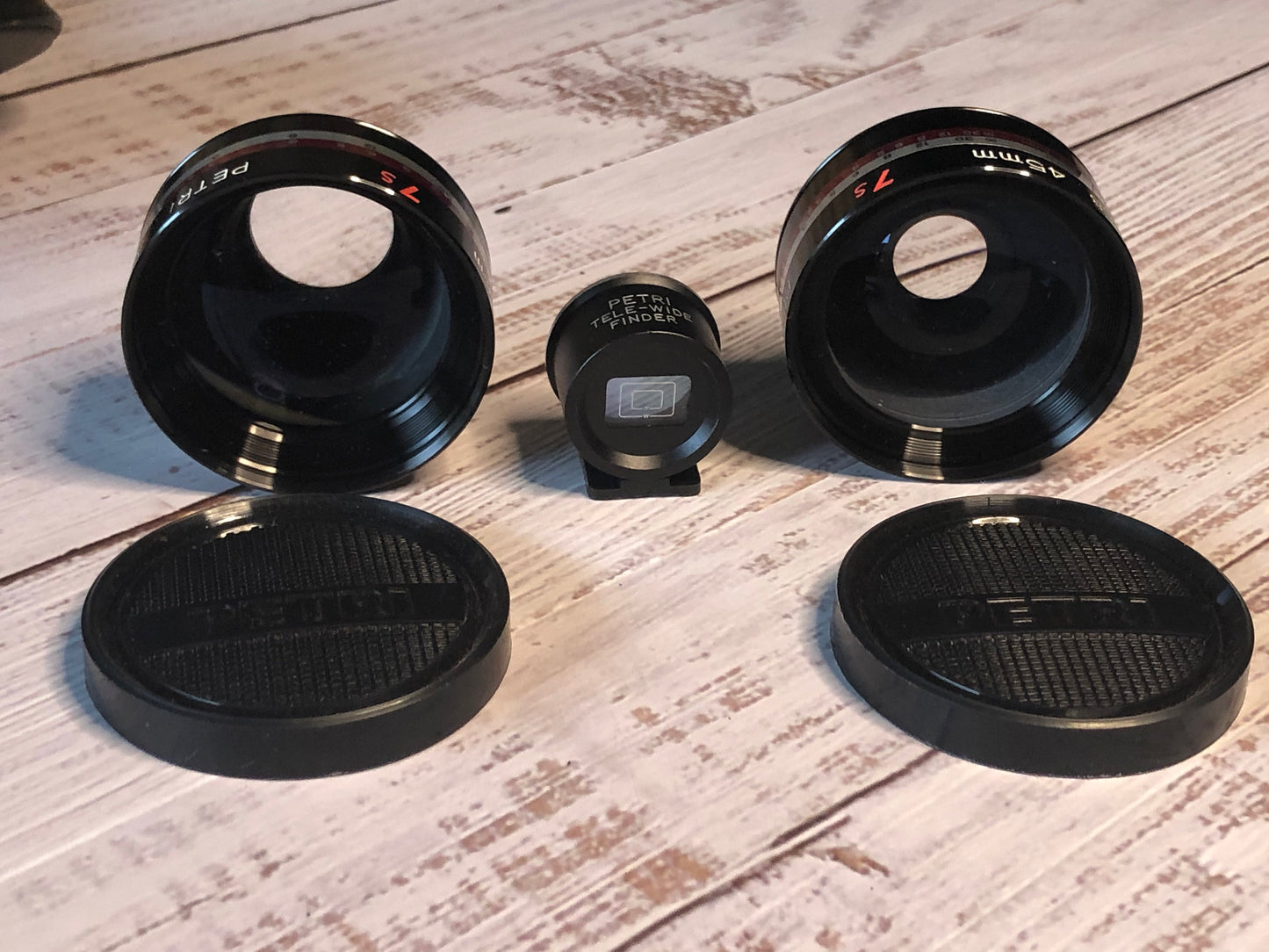Petri Aux Camera Lens Wide-Angle TelePhoto Lens for 1:2.8 45mm 7s and Tele-Wide Finder With Case