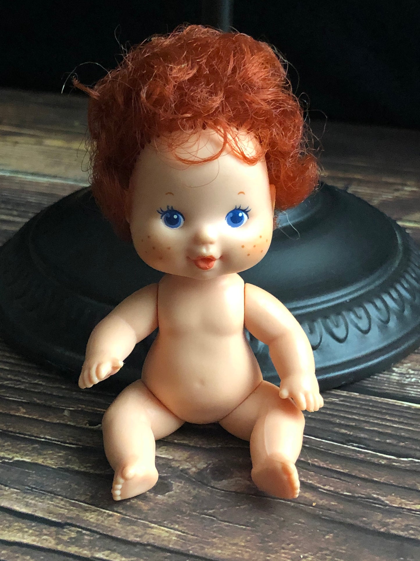 1980s Vintage Strawberry Shortcake Drink & Wet Baby Doll, 1980s Berry Baby Strawberry Shortcake Baby Doll, Tiny Strawberry Doll