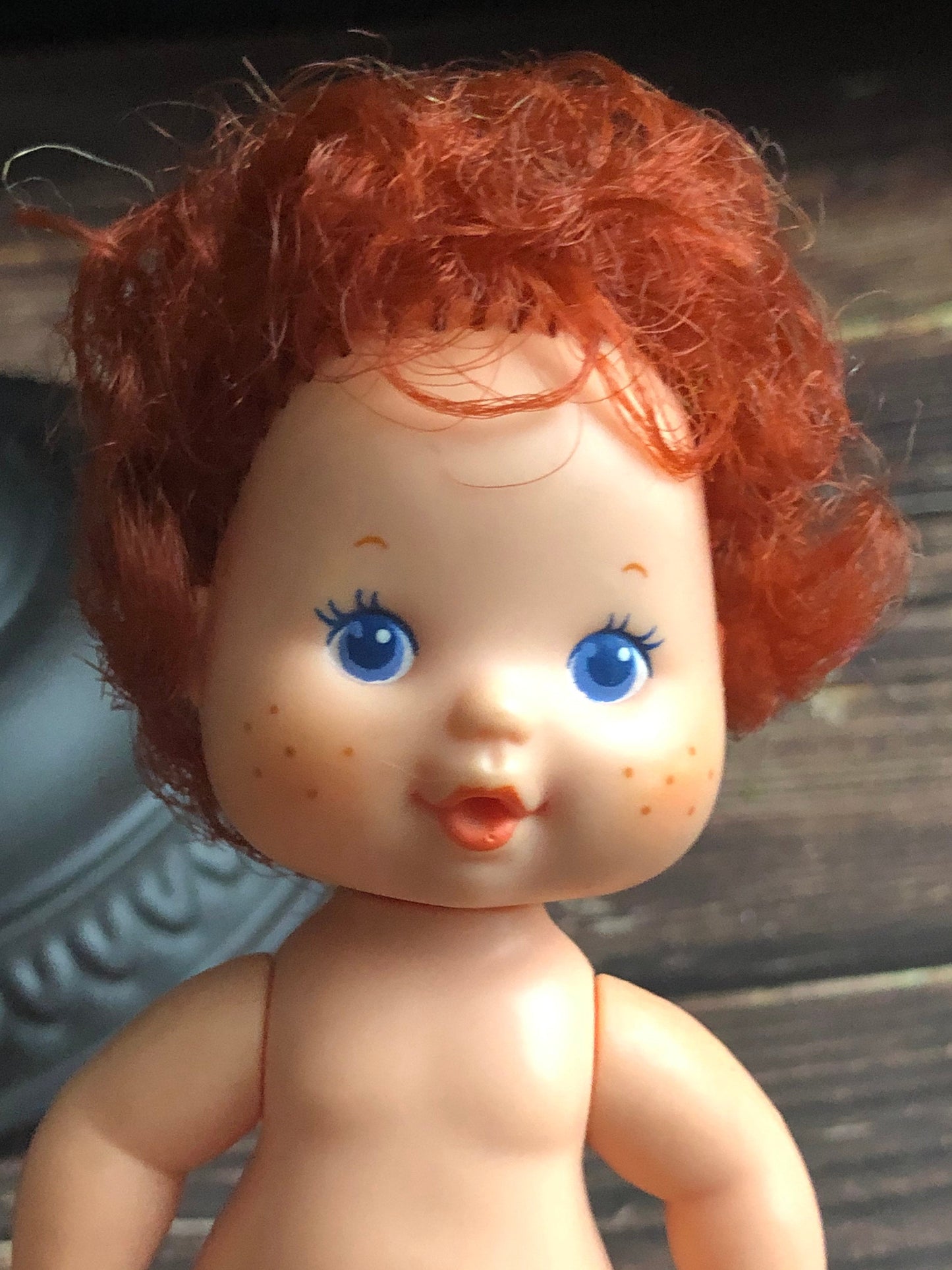 1980s Vintage Strawberry Shortcake Drink & Wet Baby Doll, 1980s Berry Baby Strawberry Shortcake Baby Doll, Tiny Strawberry Doll