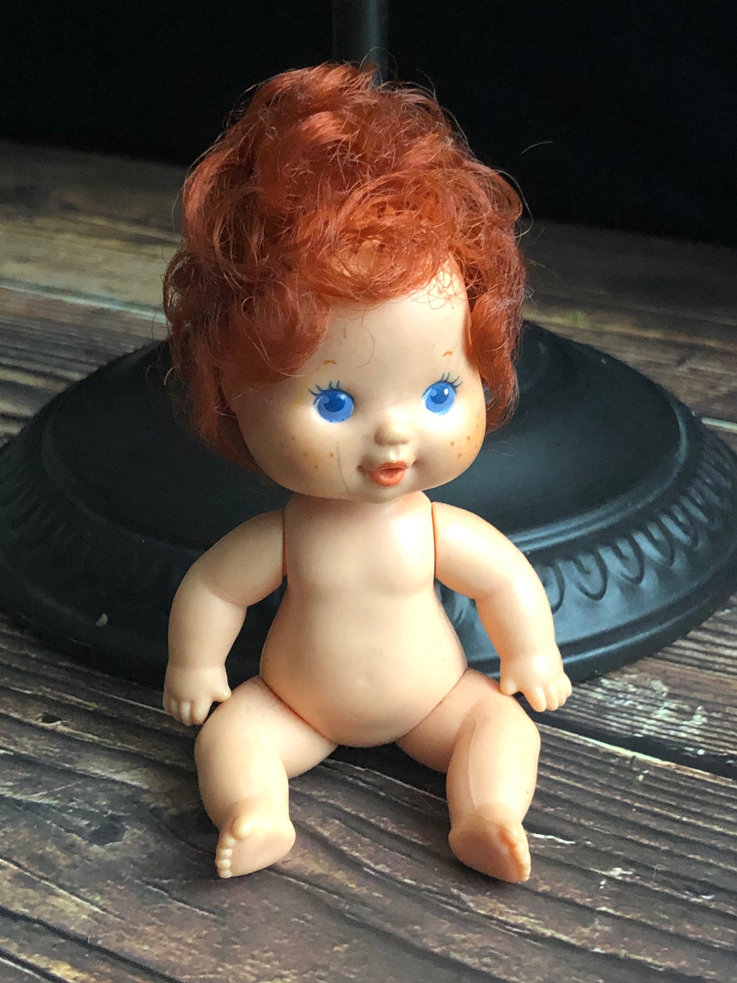 1980s Vintage Strawberry Shortcake Drink & Wet Baby Doll, 1980s Berry Baby Strawberry Shortcake Baby Doll, Tiny Strawberry Doll