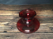 Load image into Gallery viewer, Vintage Anchor Hocking Art Glass Ruffled Rim 3.5&quot; Bud Vase Royal Ruby Red
