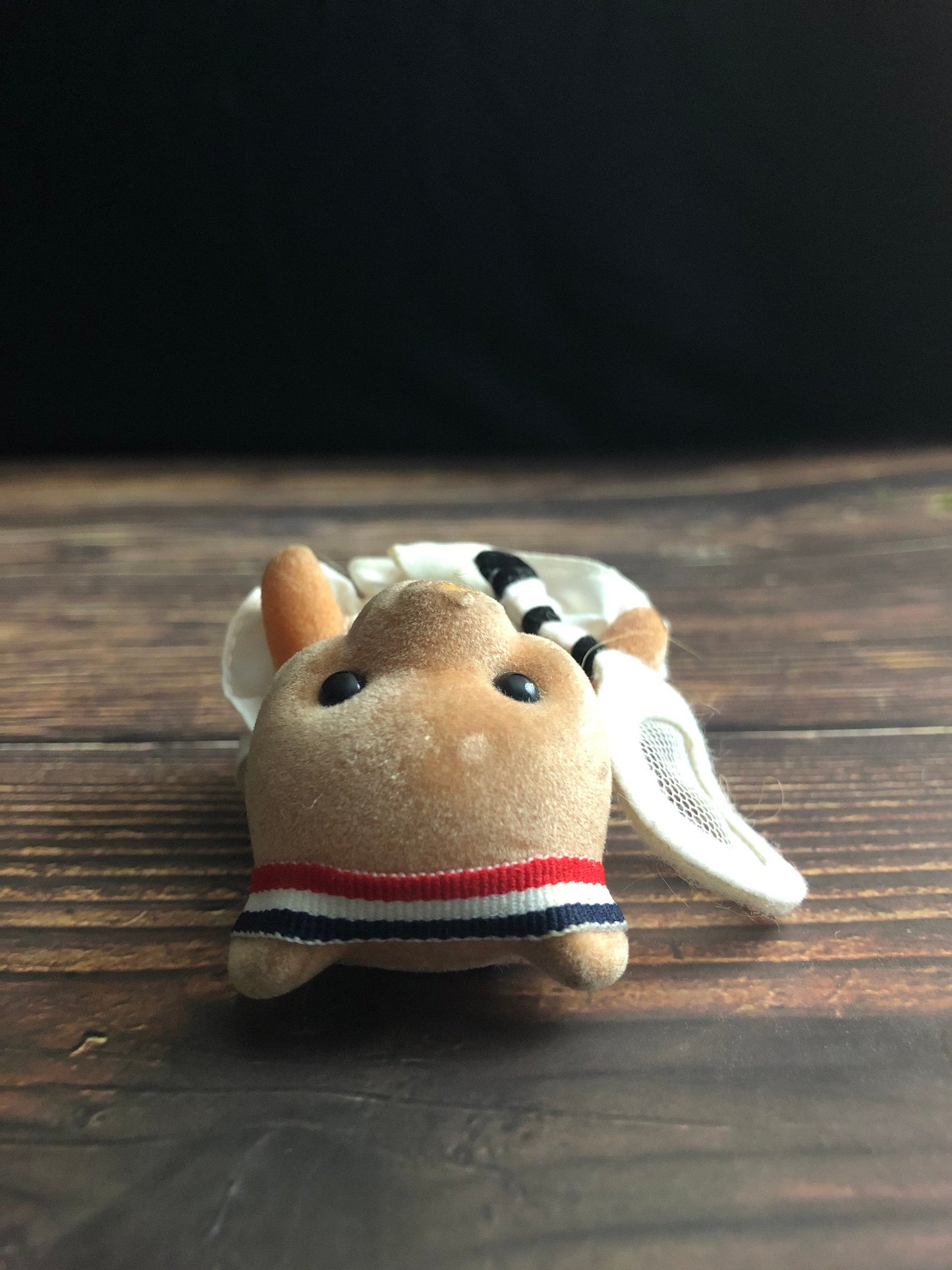 Vintage Flocked Tennis Bear Red, White and Blue