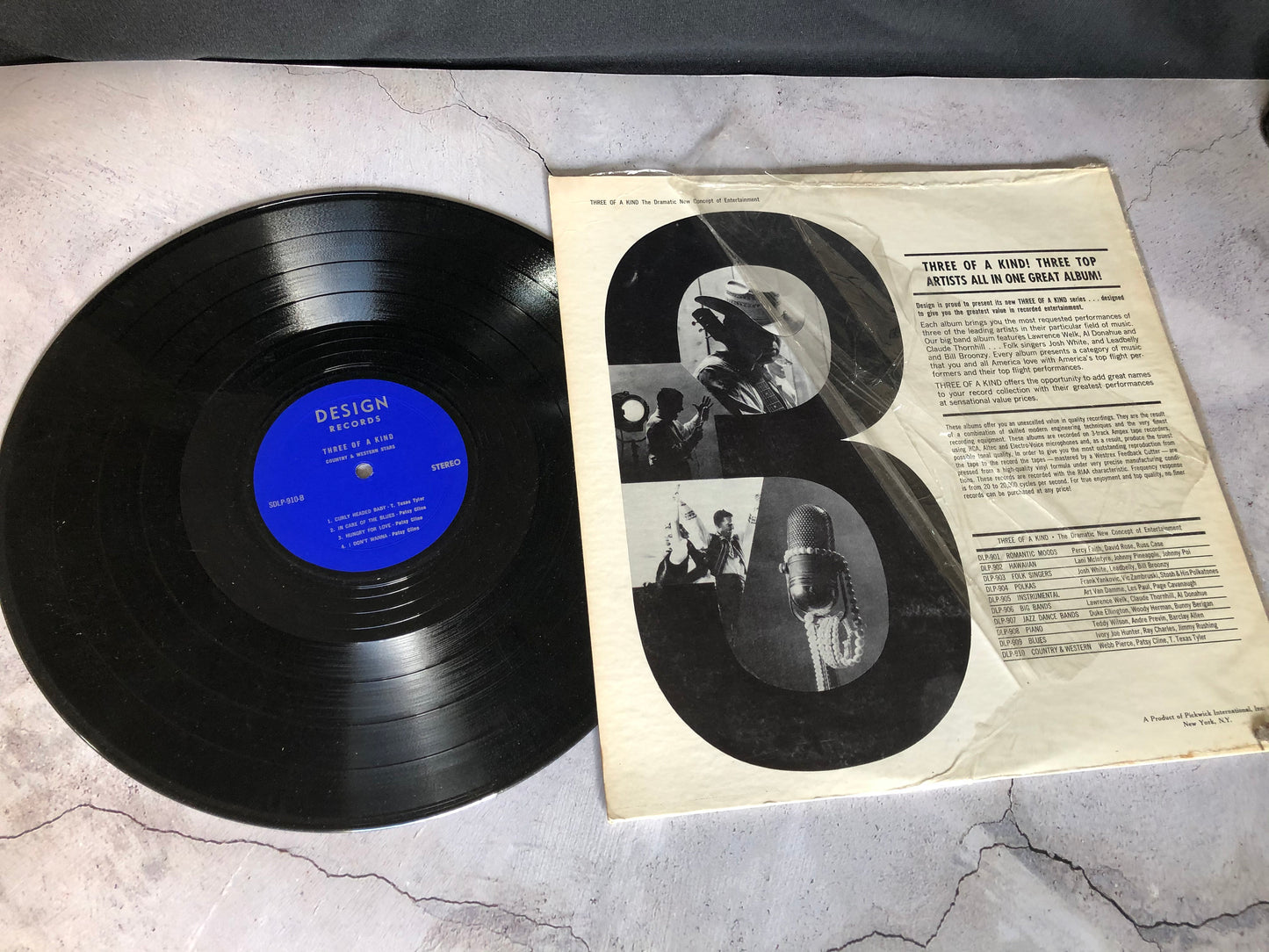 1964 Pickwick International Inc. Three Of A Kind (3 Top Stars Of Country & Western) Vinyl LP Record Album Vinyl