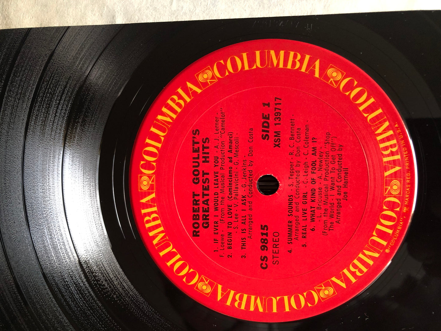 1969 Columbia Robert Goulet - Robert Goulet's Greatest Hits LP Record Album Vinyl