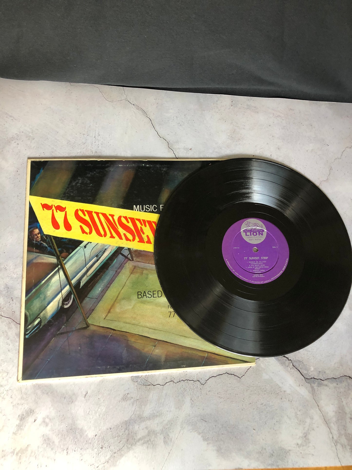 1959 Lion Records The Aaron Bell Orchestra Music From 77 Sunset Strip LP Record Album Vinyl