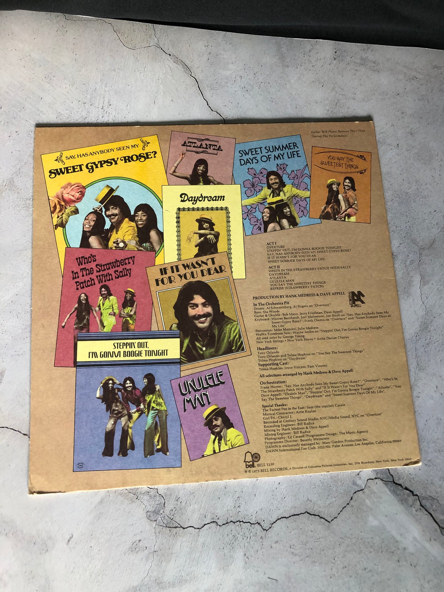 1974 Bell Dawn's New Ragtime Follies Featuring Tony Orlando LP Record Album Vinyl