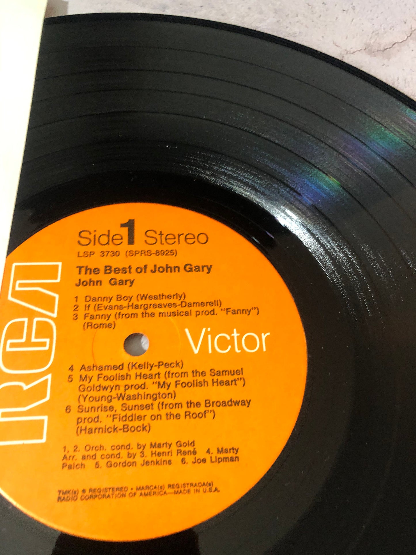 1967 RCA Victor Dyngroove Recording John Gary The Best Of John Gary LP Record Album Vinyl