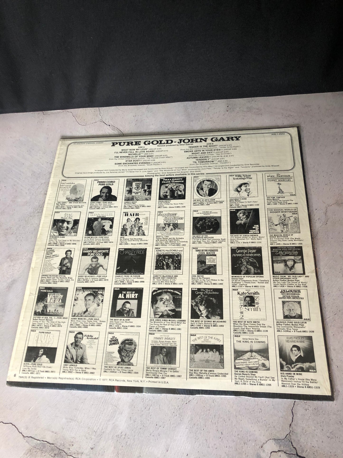 1977 RCA John Gary Pure Gold LP Record Album Vinyl