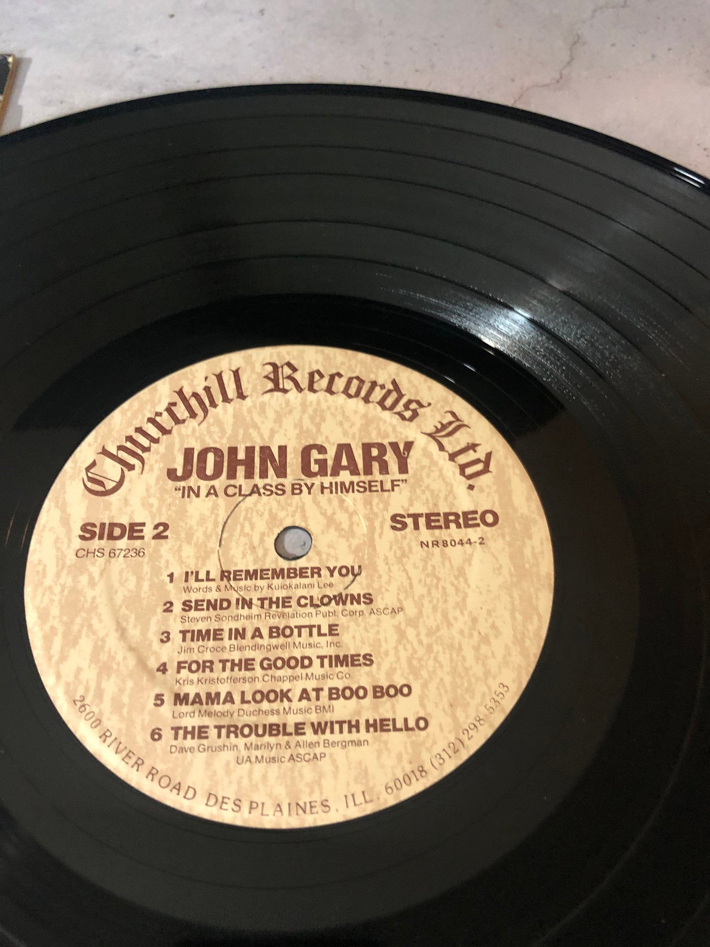 1977 Churchill Records LTD. John Gary In A Class By Himself LP Record Album Vinyl