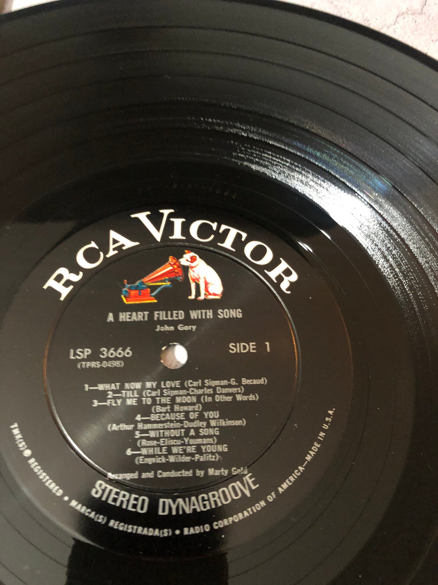 1966 RCA Victor Dynagroove Recording John Gary A Heart Filled With Song LP Record Album Viny