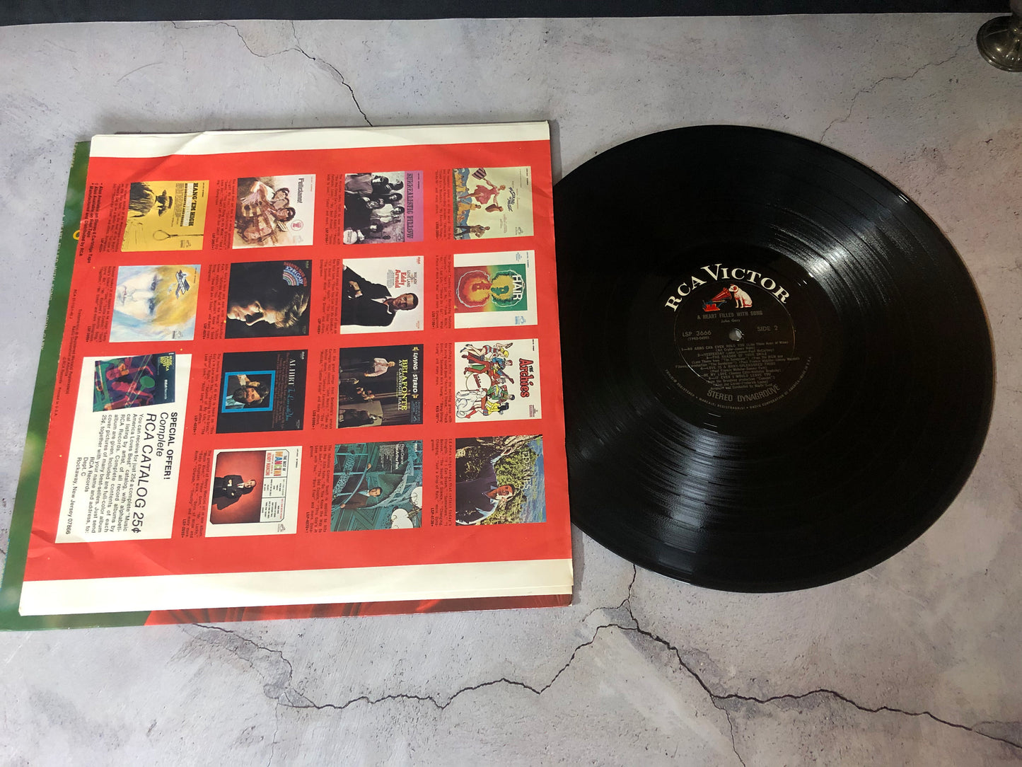 1966 RCA Victor Dynagroove Recording John Gary A Heart Filled With Song LP Record Album Viny
