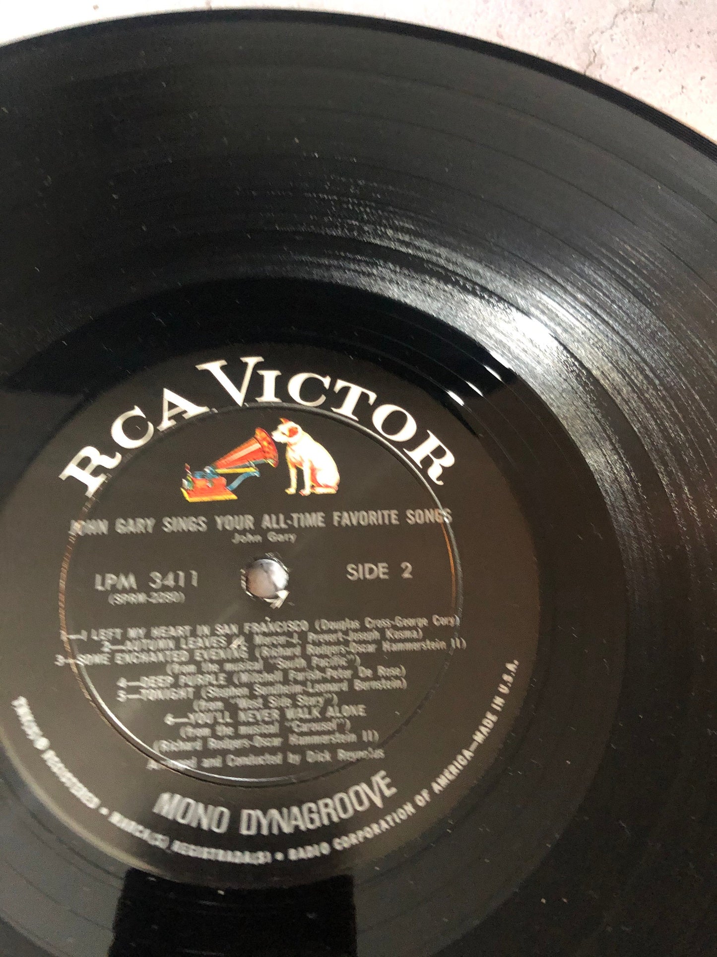 1965 RCA Victor Dynagroove Recordings John Gary Sings All-Time Favorite Songs Record Album Vinyl