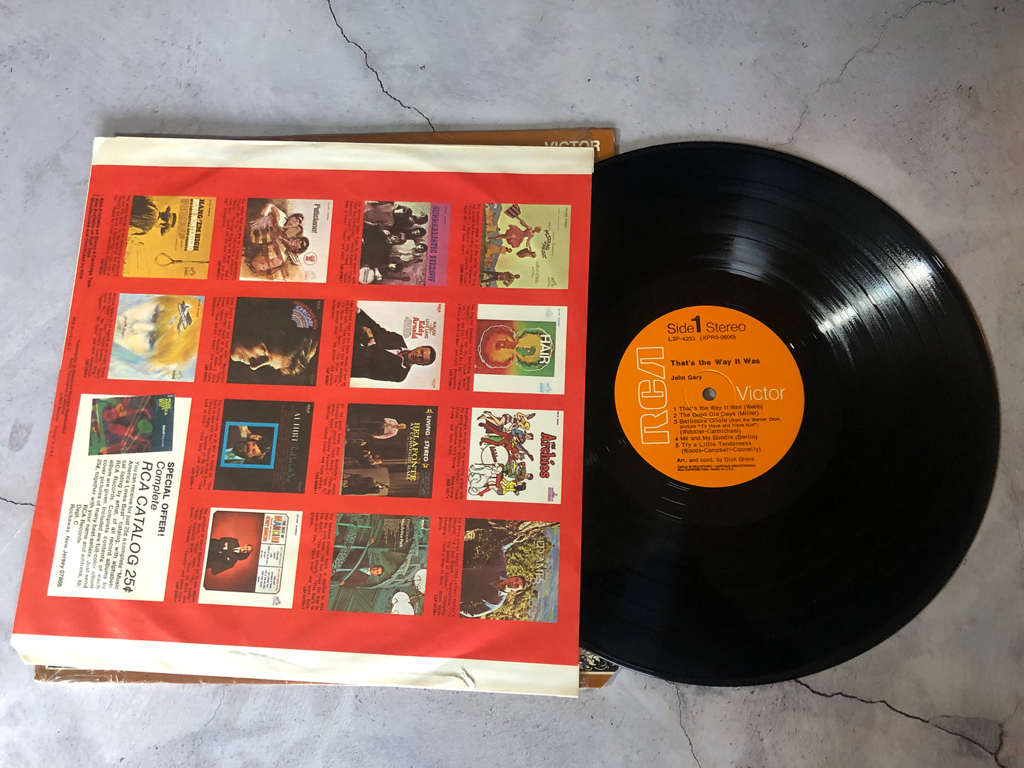 1969 RCA Victor Dynagroove Recordings John Gary That's The Way It Was LP Record Album Vinyl