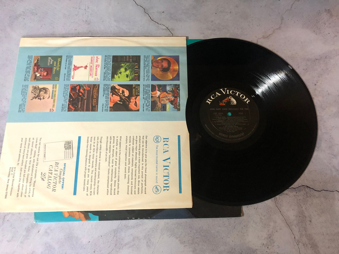 1967 RCA Victor Dynagroove Recording John Gary Especially For You Record Album Vinyl SIGNED