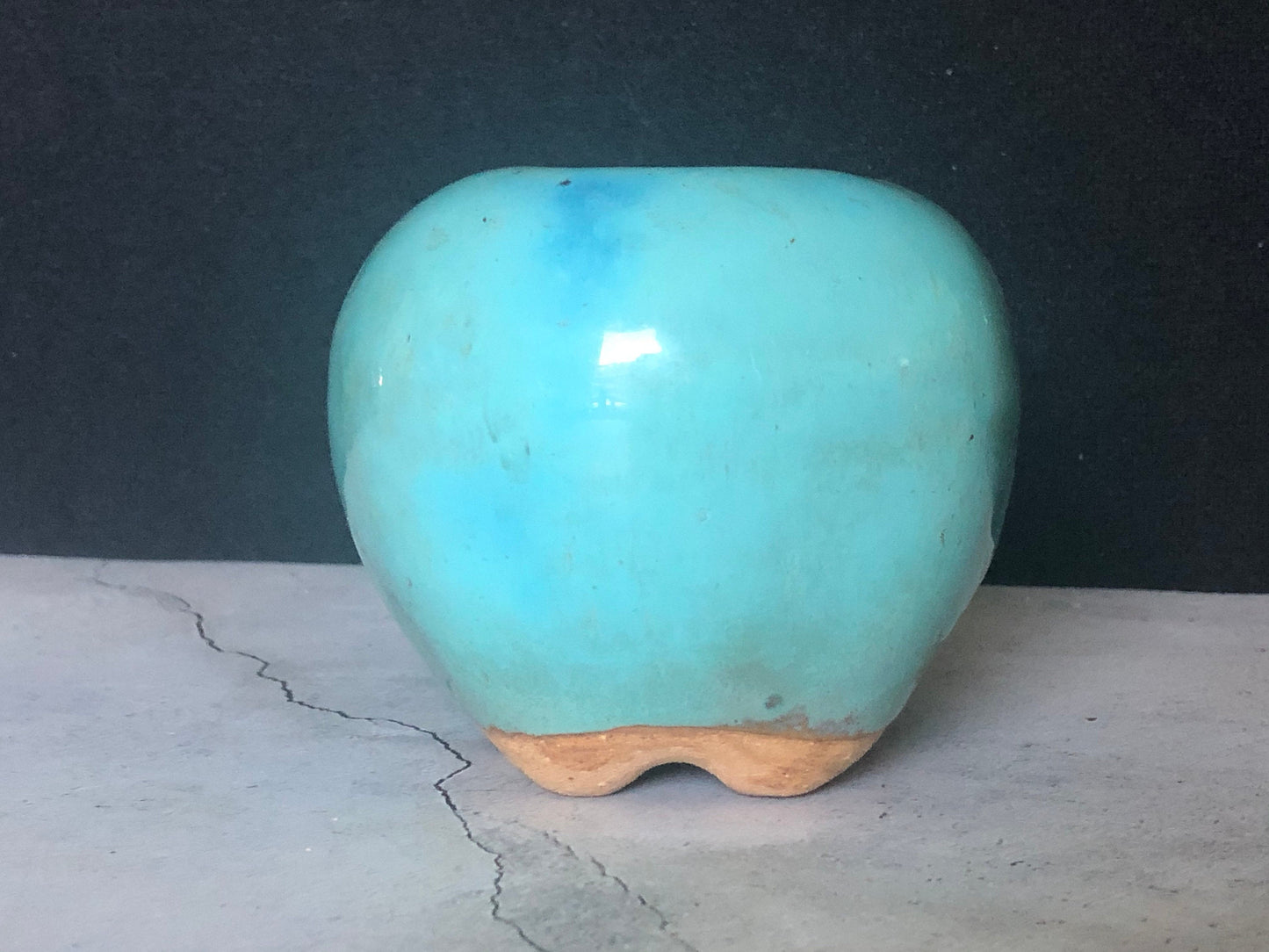 Large Glazed Terracotta/Clay (earthenware) Apple Sculpture