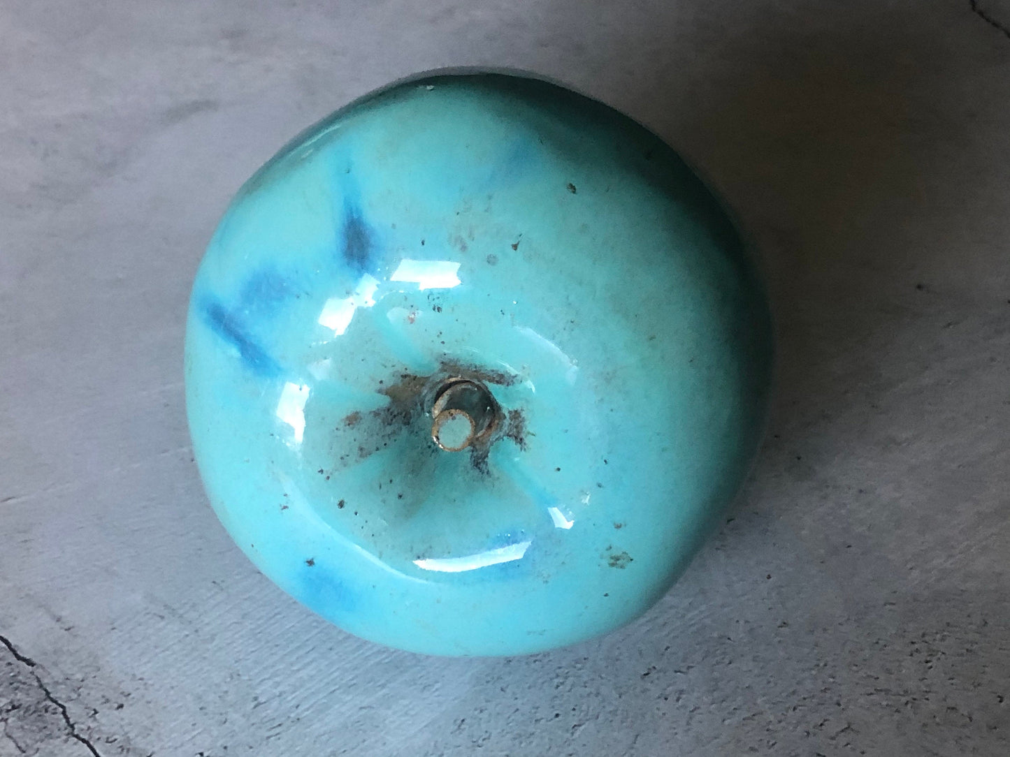 Large Glazed Terracotta/Clay (earthenware) Apple Sculpture