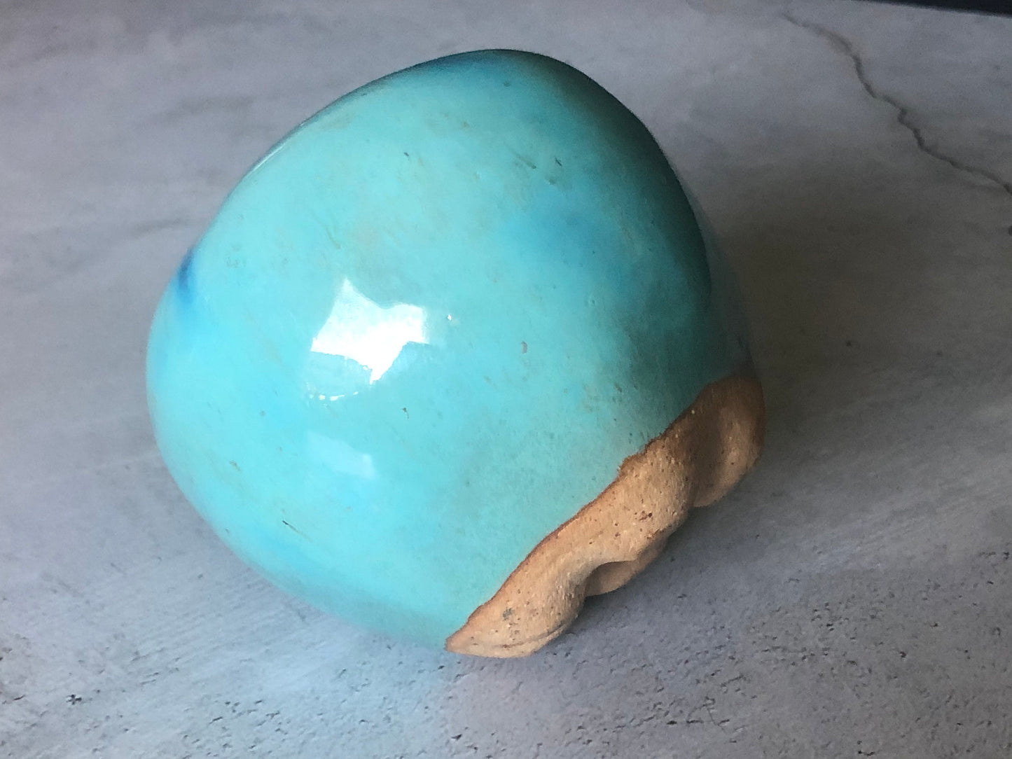 Large Glazed Terracotta/Clay (earthenware) Apple Sculpture