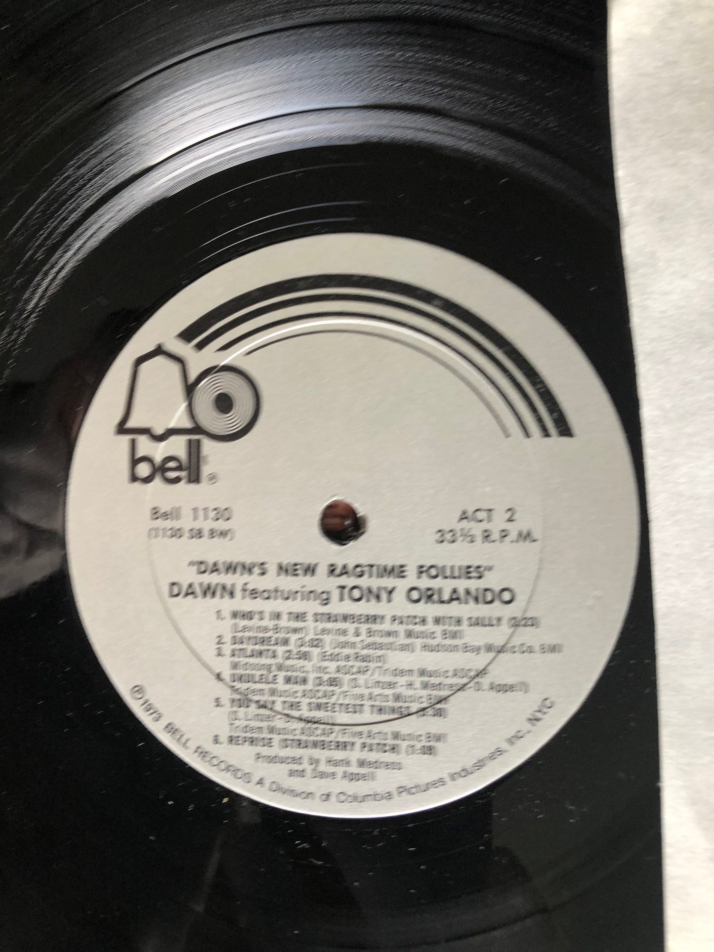 1974 Bell Dawn's New Ragtime Follies Featuring Tony Orlando LP Record Album Vinyl