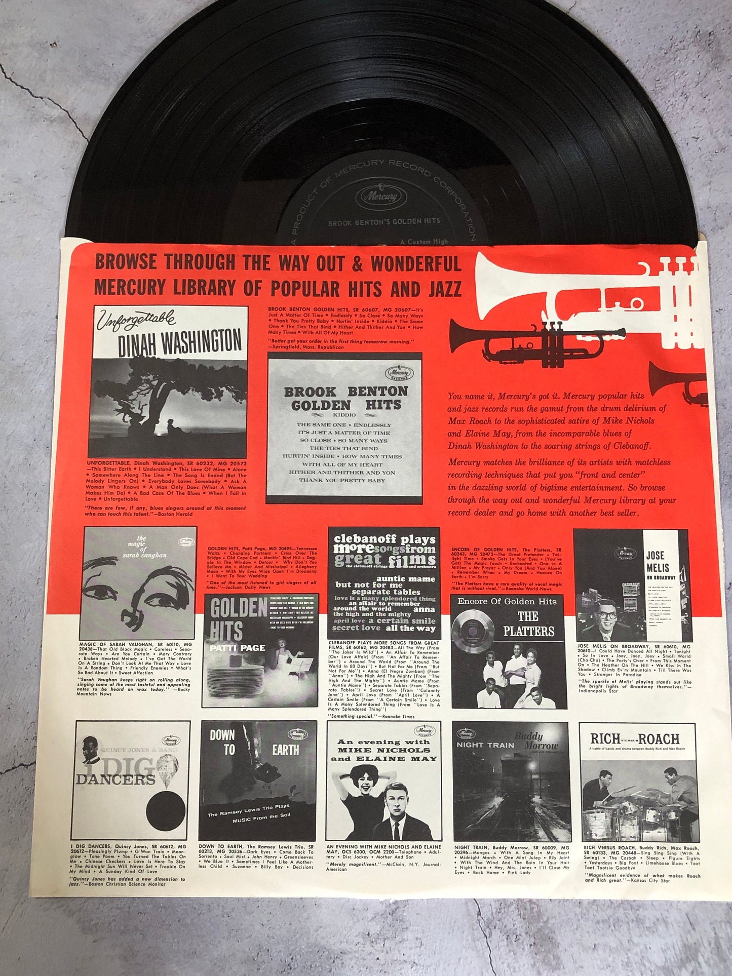 1961 Mercury Brook Benton Golden Hits LP Record Album Vinyl