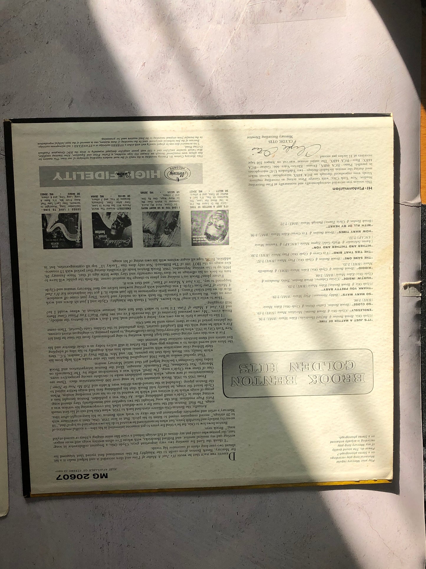1961 Mercury Brook Benton Golden Hits LP Record Album Vinyl