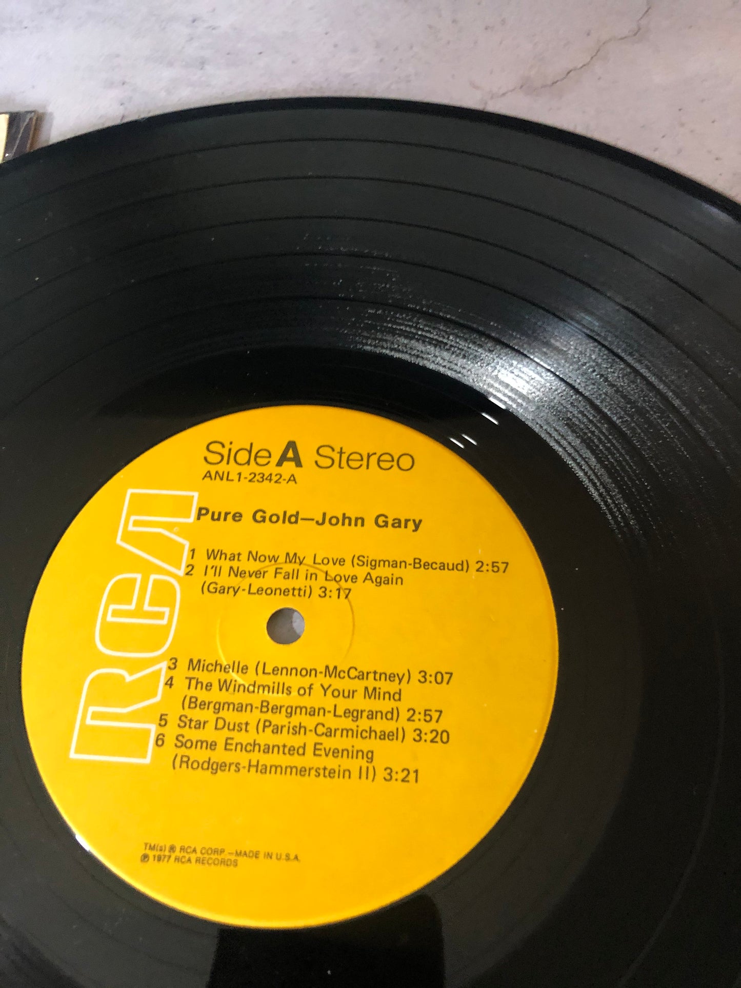 1977 RCA John Gary Pure Gold LP Record Album Vinyl