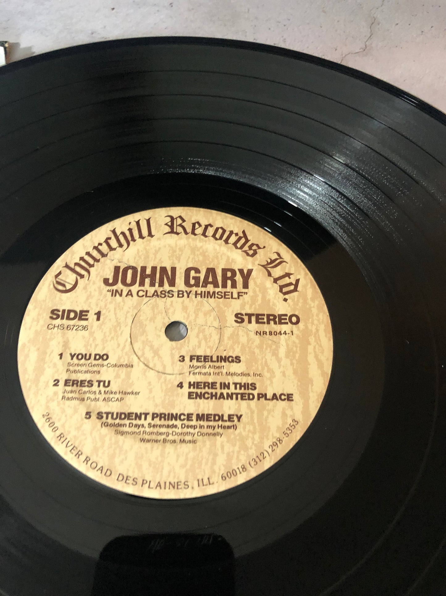 1977 Churchill Records LTD. John Gary In A Class By Himself LP Record Album Vinyl