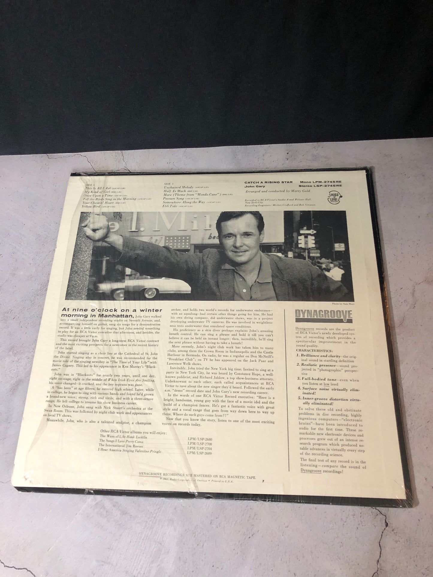 1963 RCA Victor Dyngroove Recording John Gary Catch A Rising Star Vinyl LP Record Album Vinyl