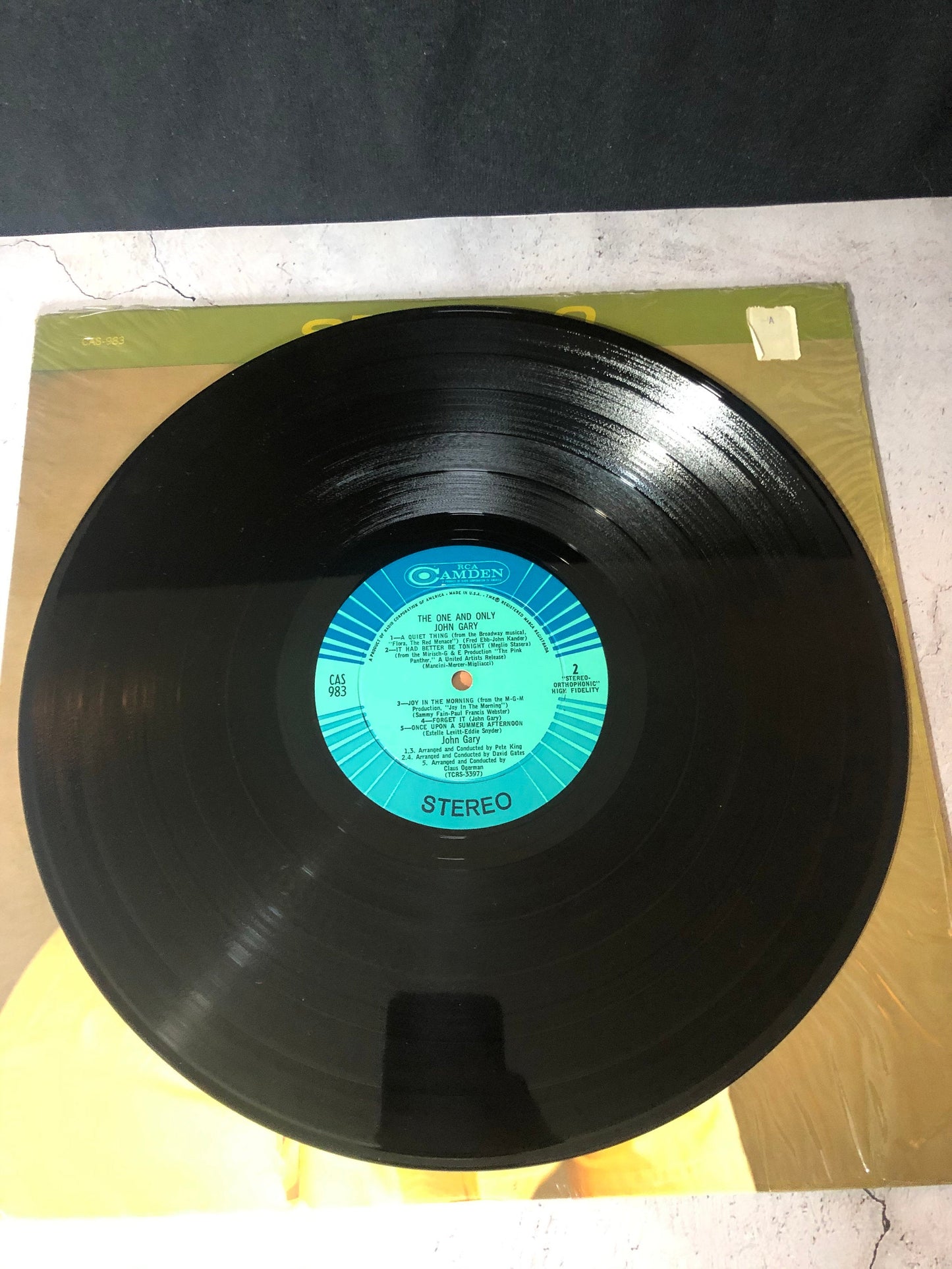 1966 RCA Camden John Gary The One And Only Vinyl Record Album Vinyl