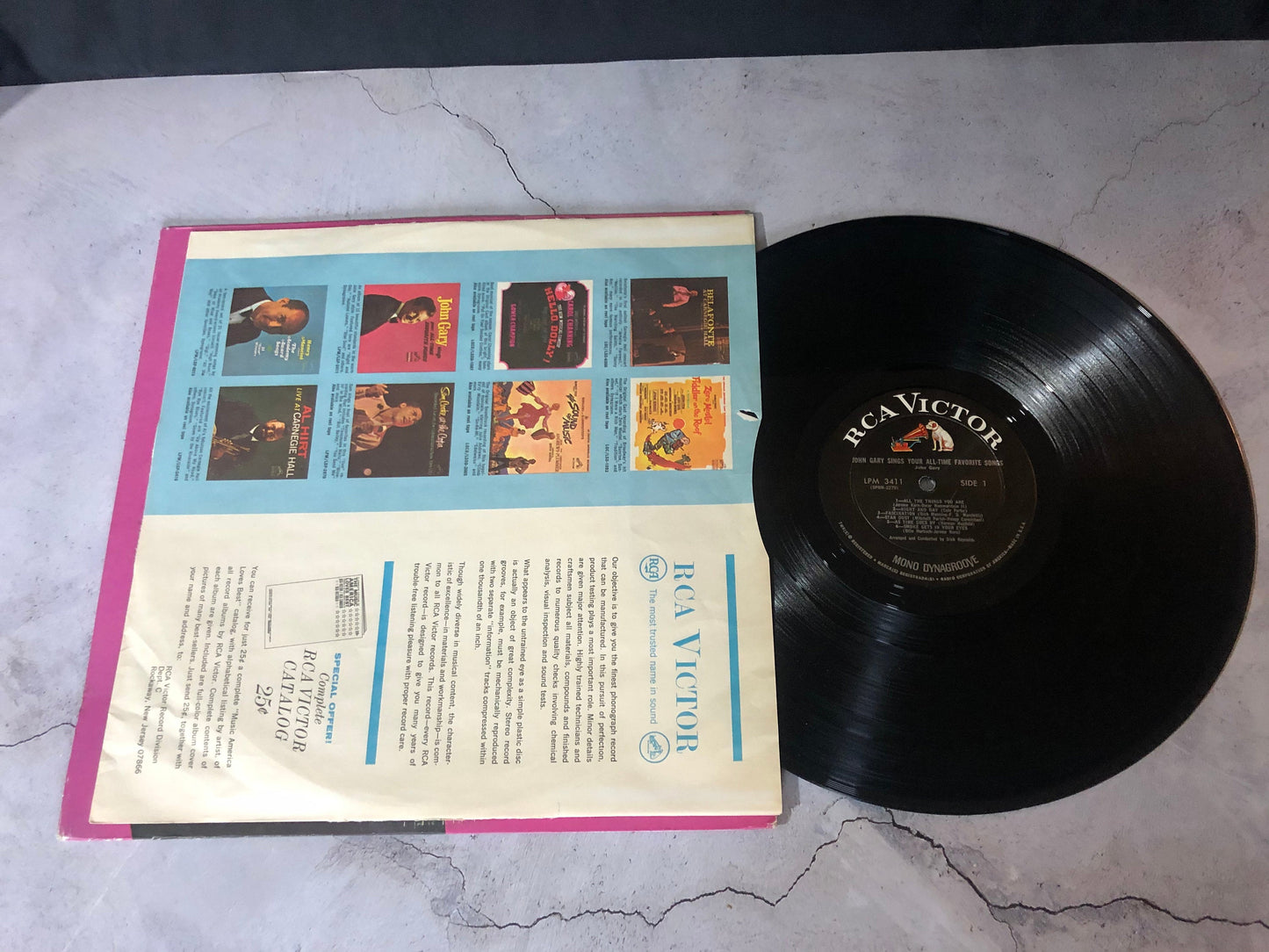 1965 RCA Victor Dynagroove Recordings John Gary Sings All-Time Favorite Songs Record Album Vinyl
