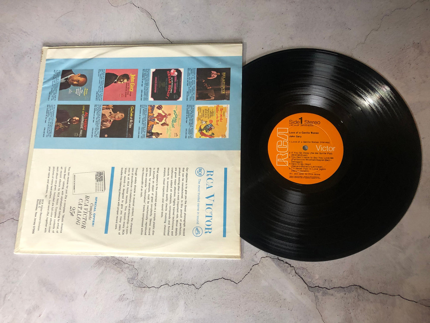 1969 RCA John Gary Love Of A Gentle Woman Vinyl LP Record Album Vinyl