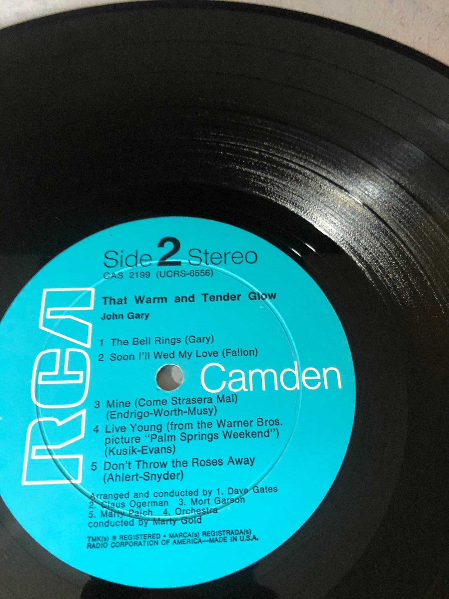 1968 RCA Camden John Gary That Warm and Tender Glow Record Album Vinyl
