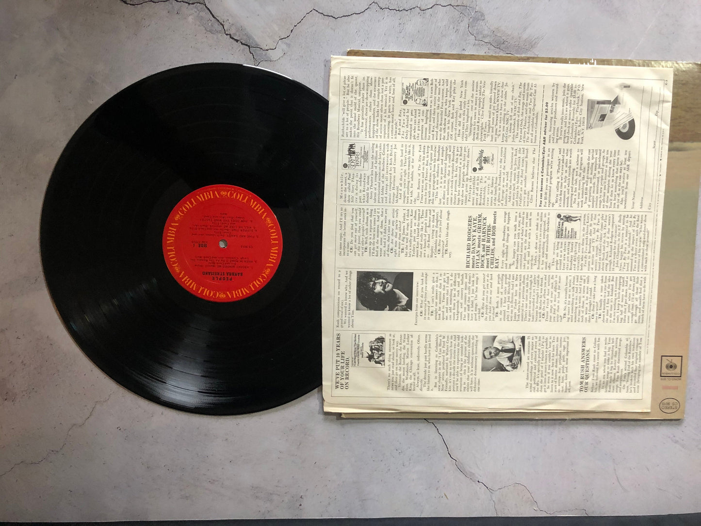 1977 Columbia Records Barbra Streisand People Vinyl Record Album Vinyl