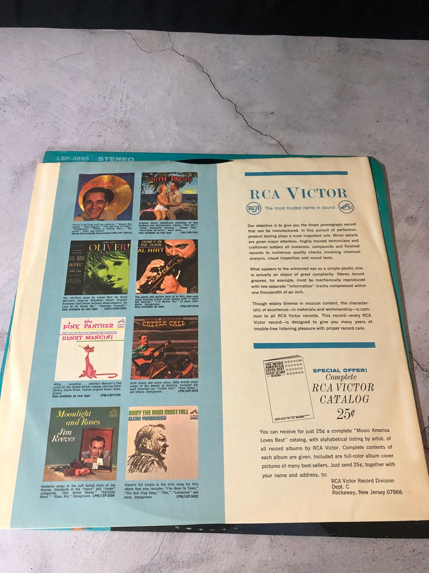 1967 RCA Victor Dynagroove Recording John Gary Especially For You Record Album Vinyl SIGNED
