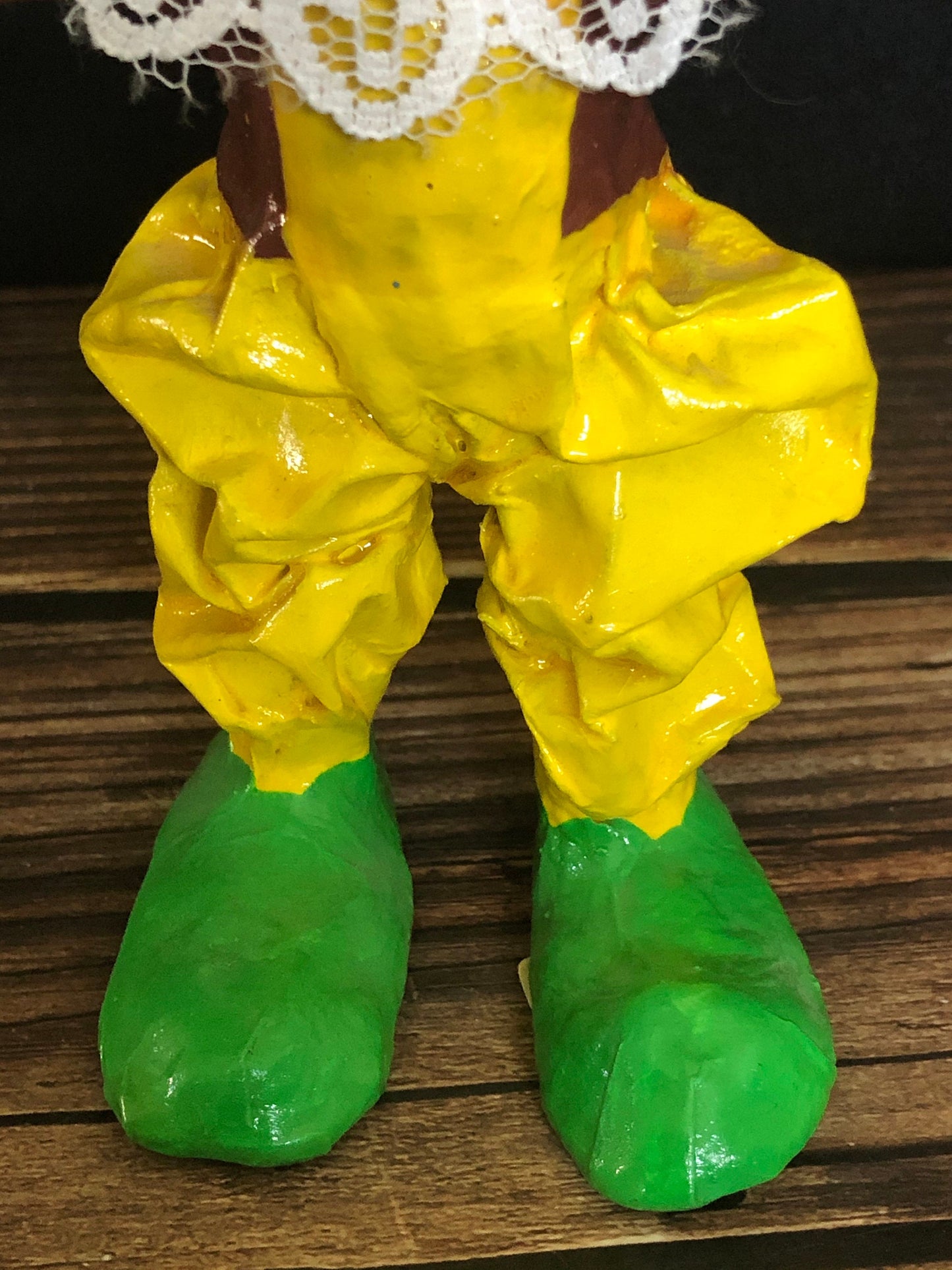 Vintage Hecho En Mexico Paper Mache Clown Figurine Holding Ball
