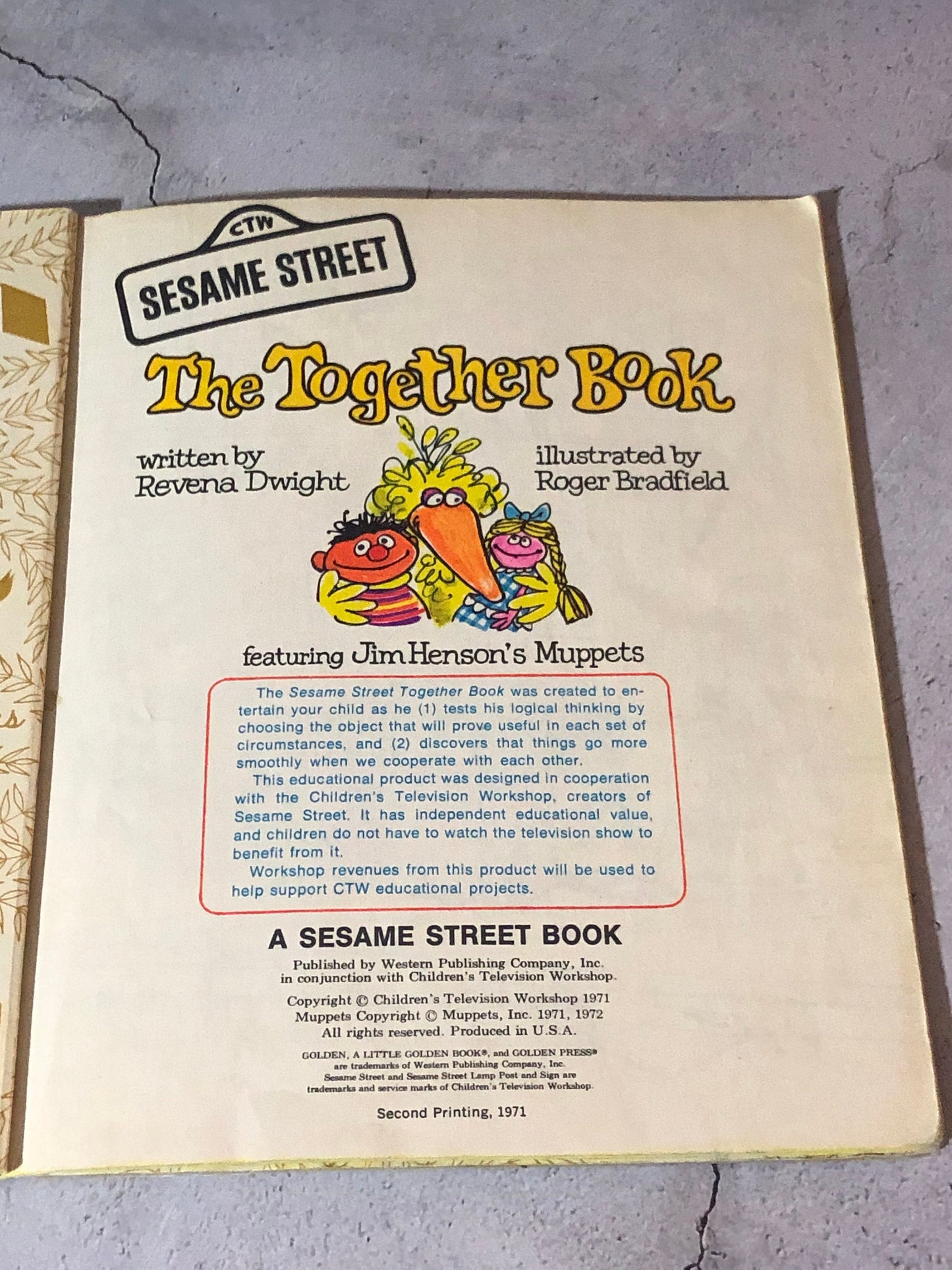 1971 Sesame Street The Together Book A Little Golden Book