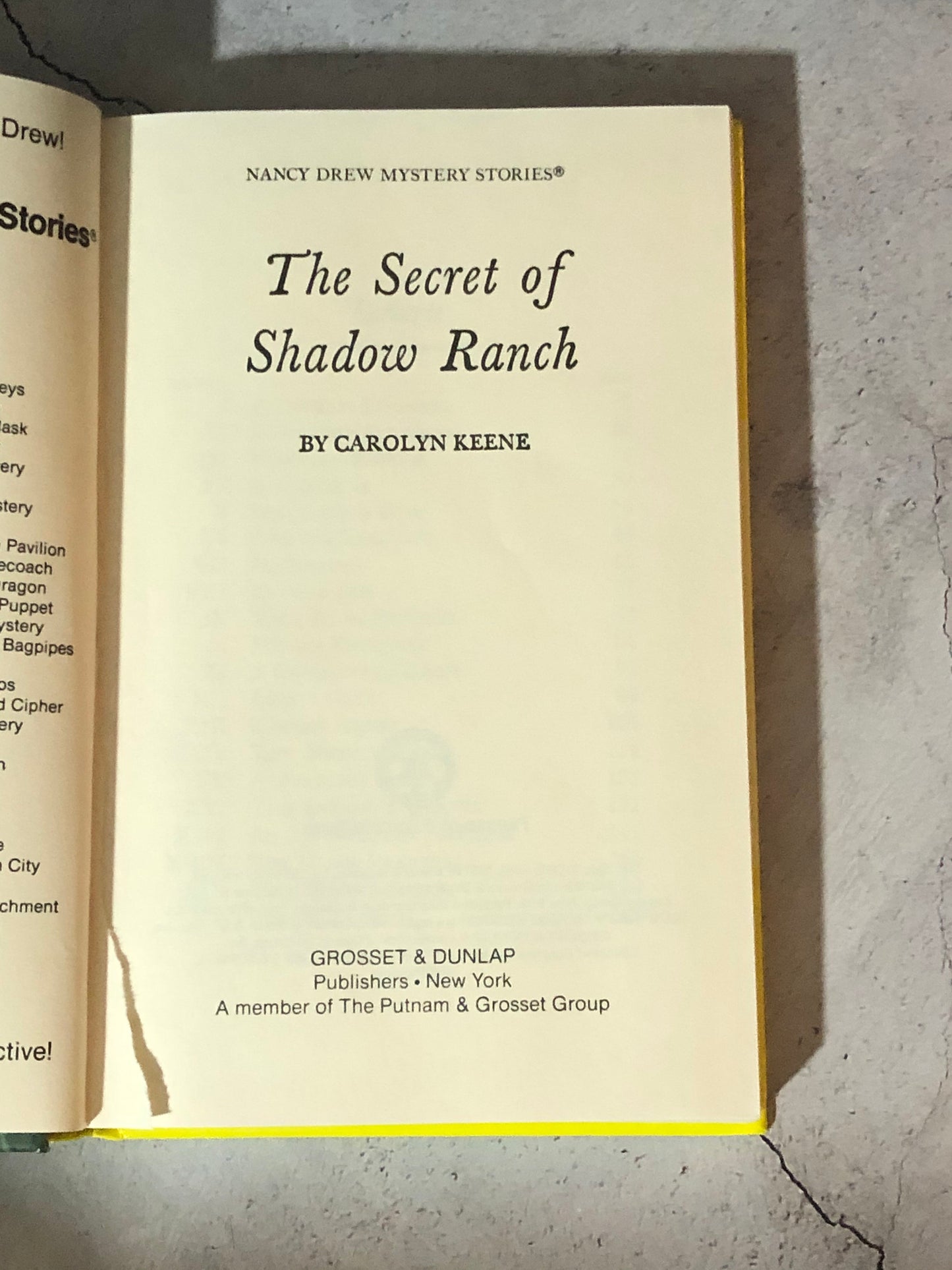 1998 Nancy Drew The Secret Of Shadow Ranch By Carolyn Keene