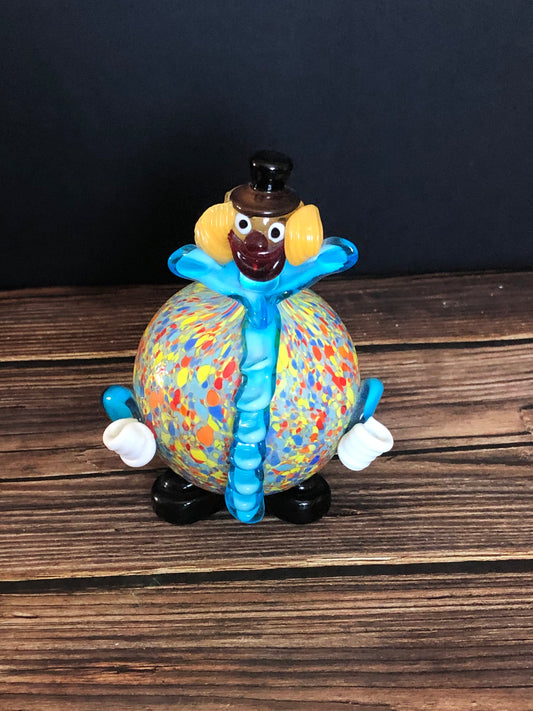 Vintage Murano Art Glass Round Clown, Murano Glass Ball Clown, Hand Blown Murano Glass Clown, Made in Italy