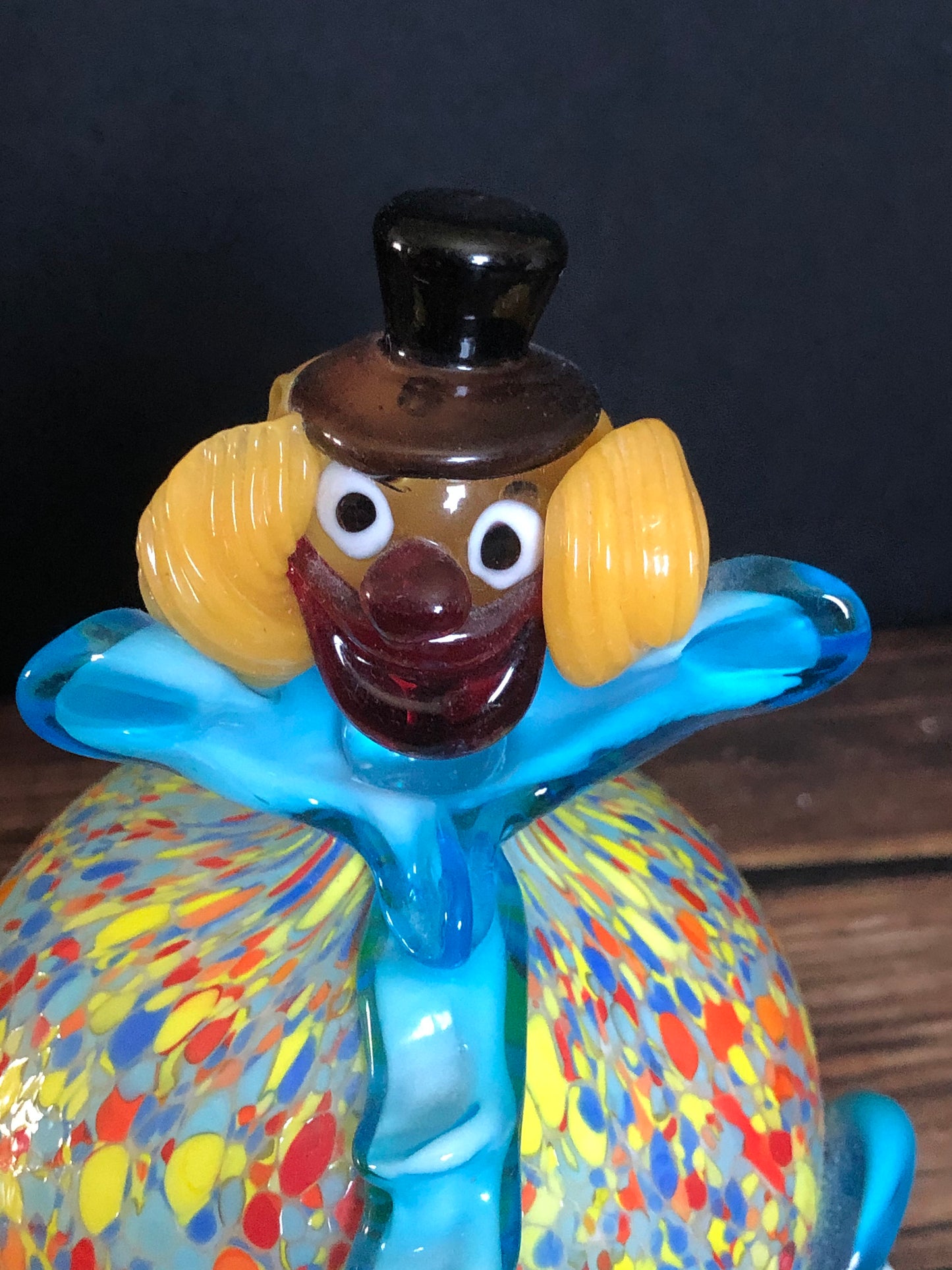 Vintage Murano Art Glass Round Clown, Murano Glass Ball Clown, Hand Blown Murano Glass Clown, Made in Italy