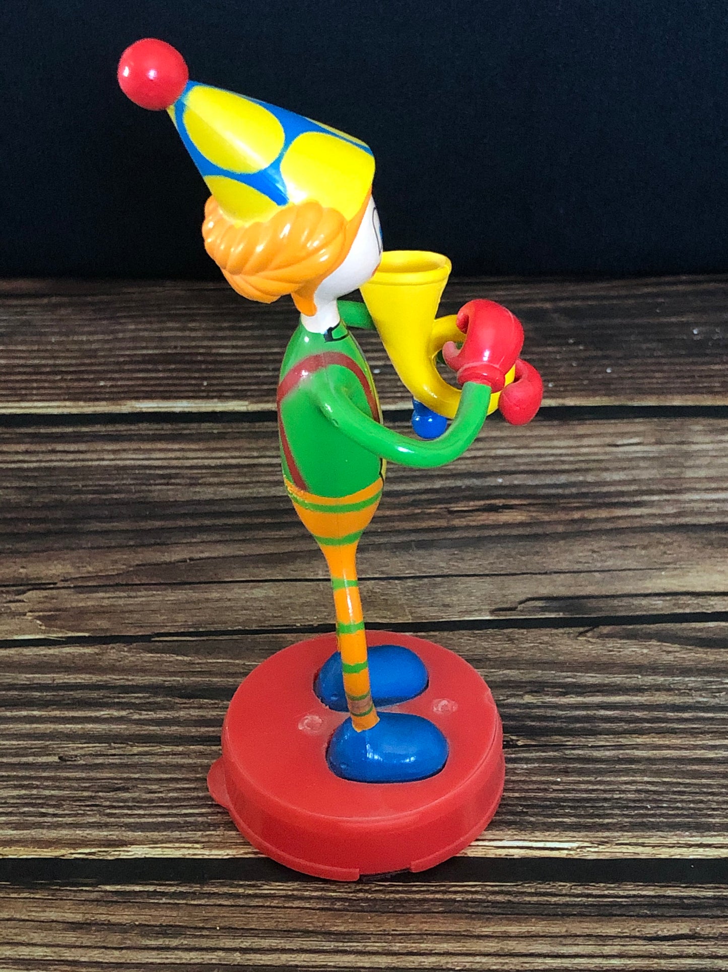 Vintage Kid Galaxy Bendos Figurine Clown with Horn Toots Clown Style #007, Bendos Action Figure Clown