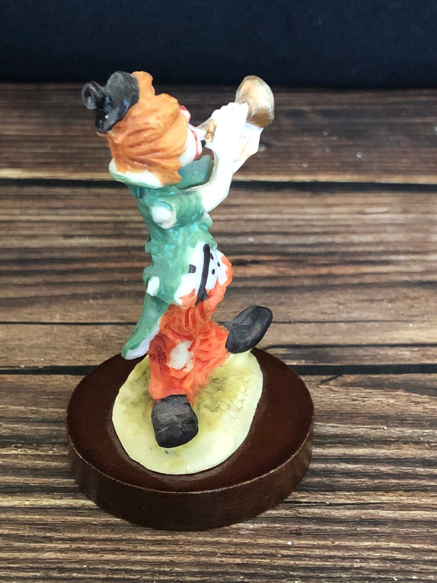 Vintage 1984 Pucci Hobo Clown Figurine Playing Trumpet, Clown Bauble, Clown and Trumpet Statue