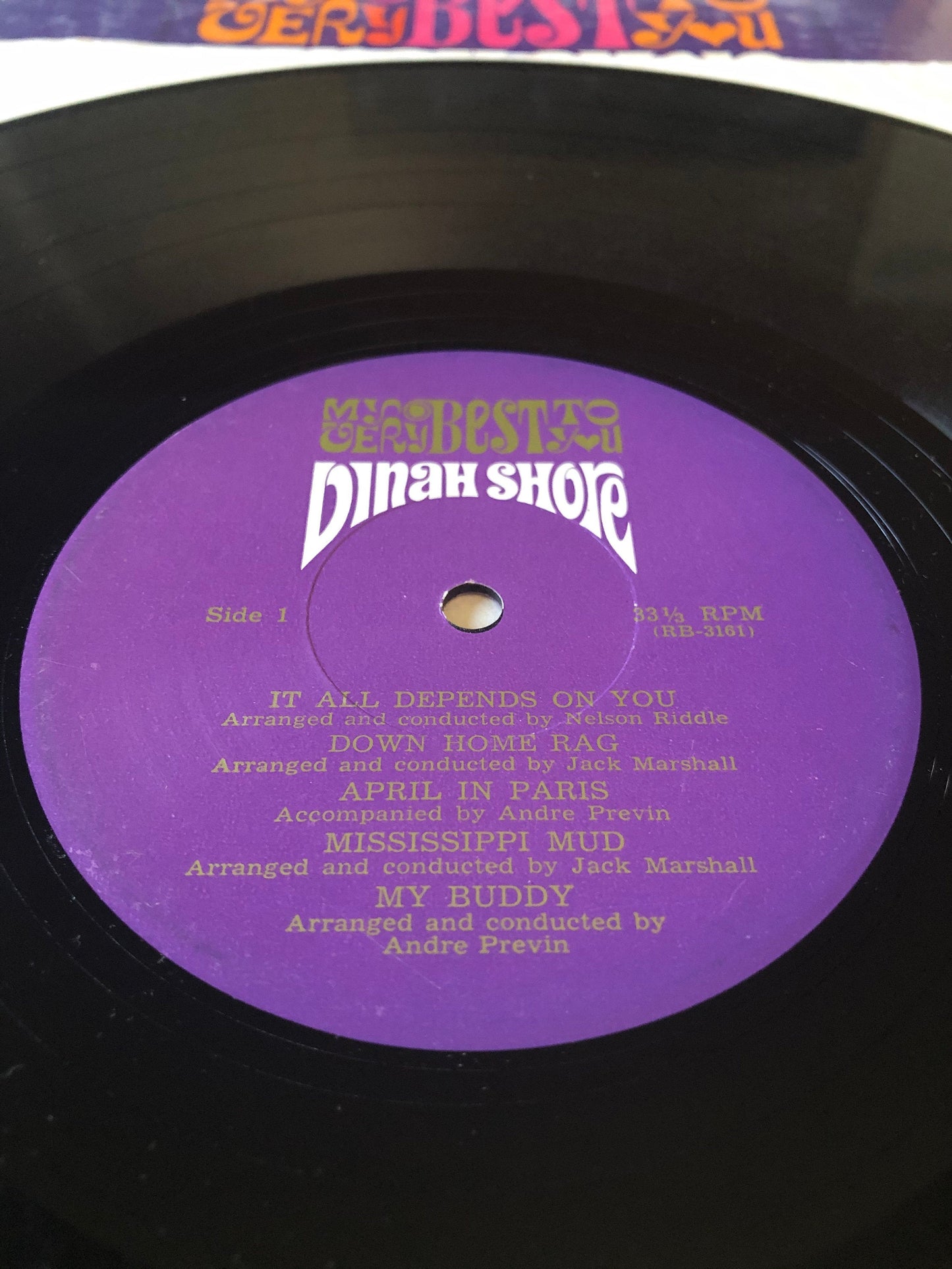 1964 Capitol Custom My Very Best To You Dinah Shore 12" Mono Vinyl Record LP 1960s
