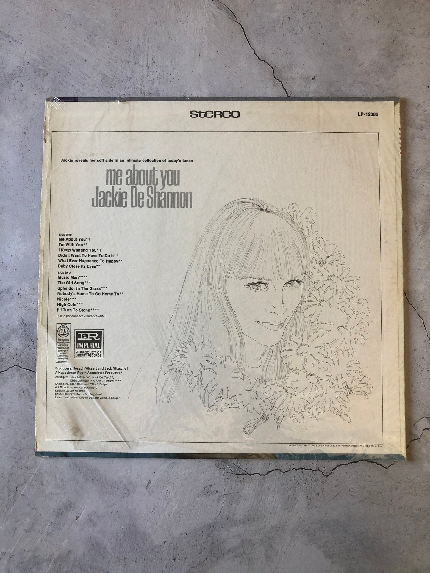 1968 Imperial Jackie DeShannon Me About You Vinyl Record LP Stereo LP-12386