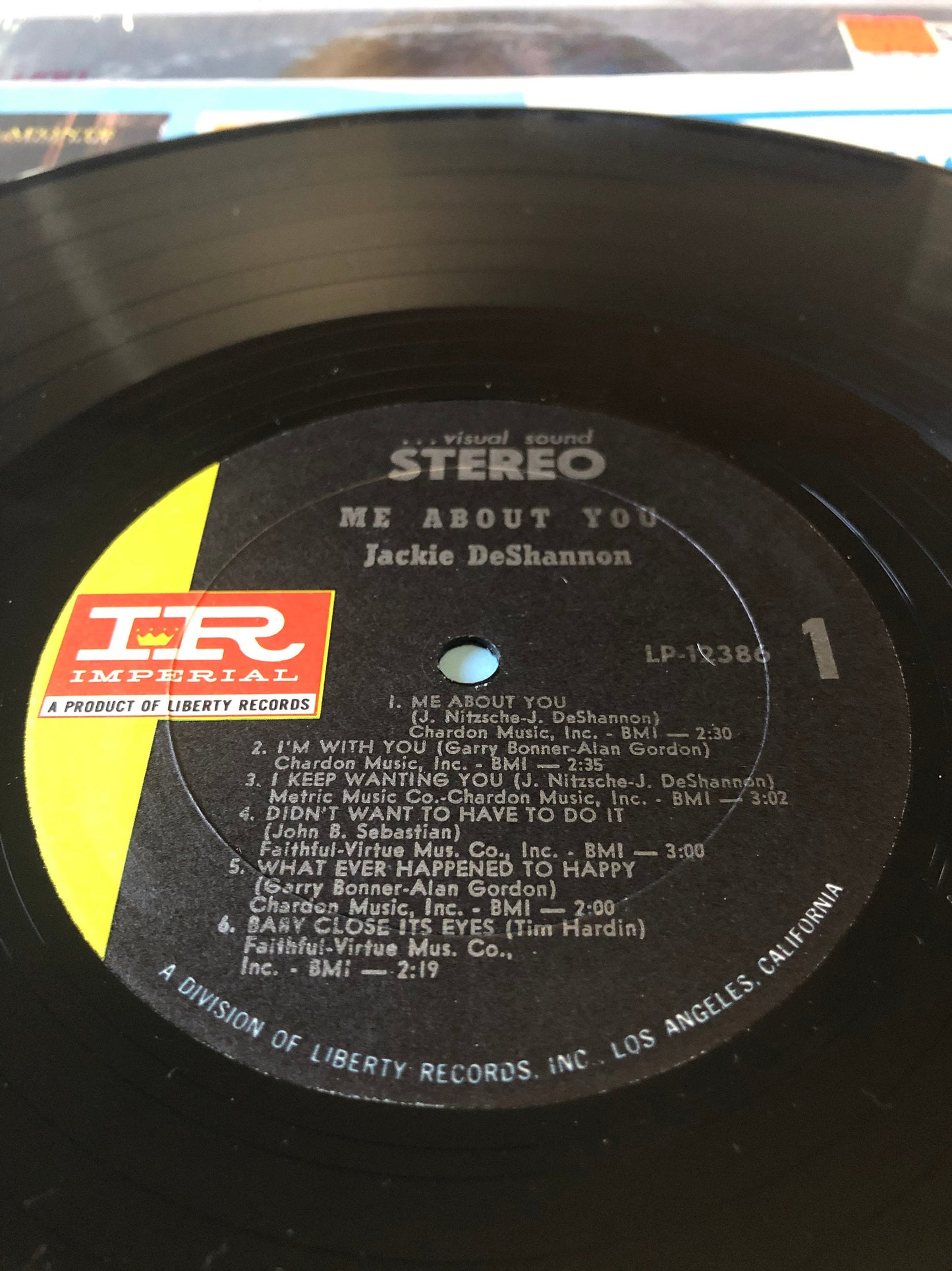 1968 Imperial Jackie DeShannon Me About You Vinyl Record LP Stereo LP-12386