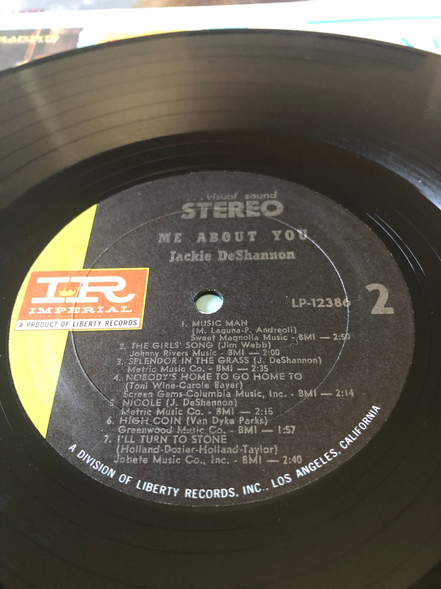 1968 Imperial Jackie DeShannon Me About You Vinyl Record LP Stereo LP-12386