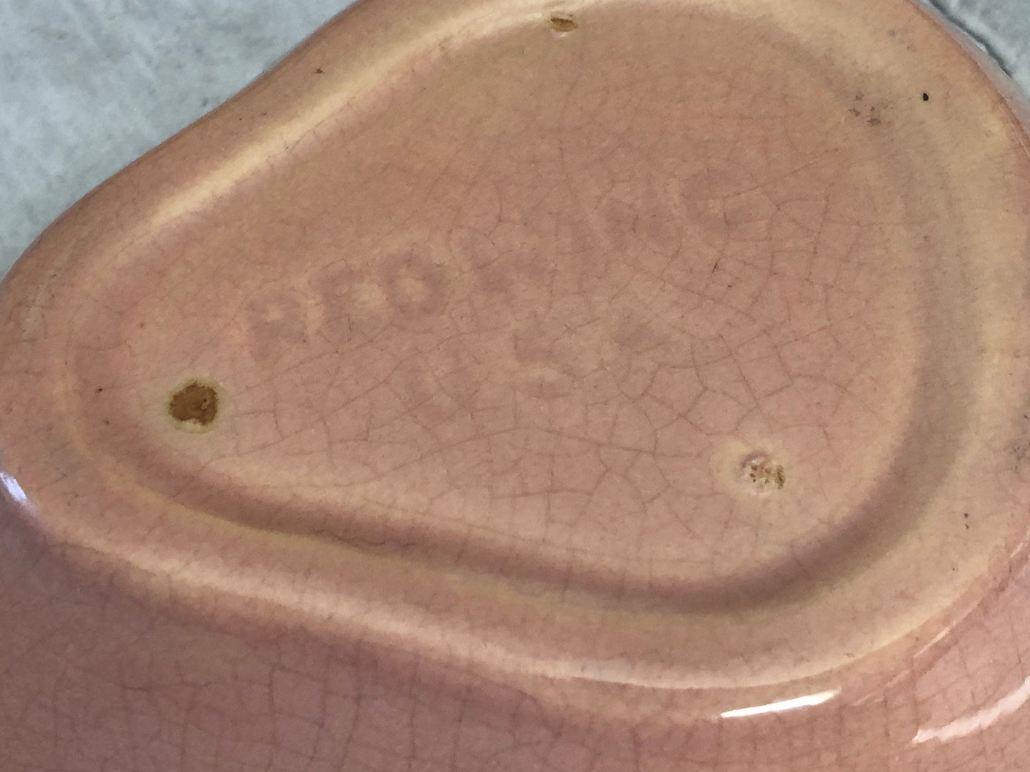 MCM 1940s Red Wing Pottery Pink Pear Shaped Dish