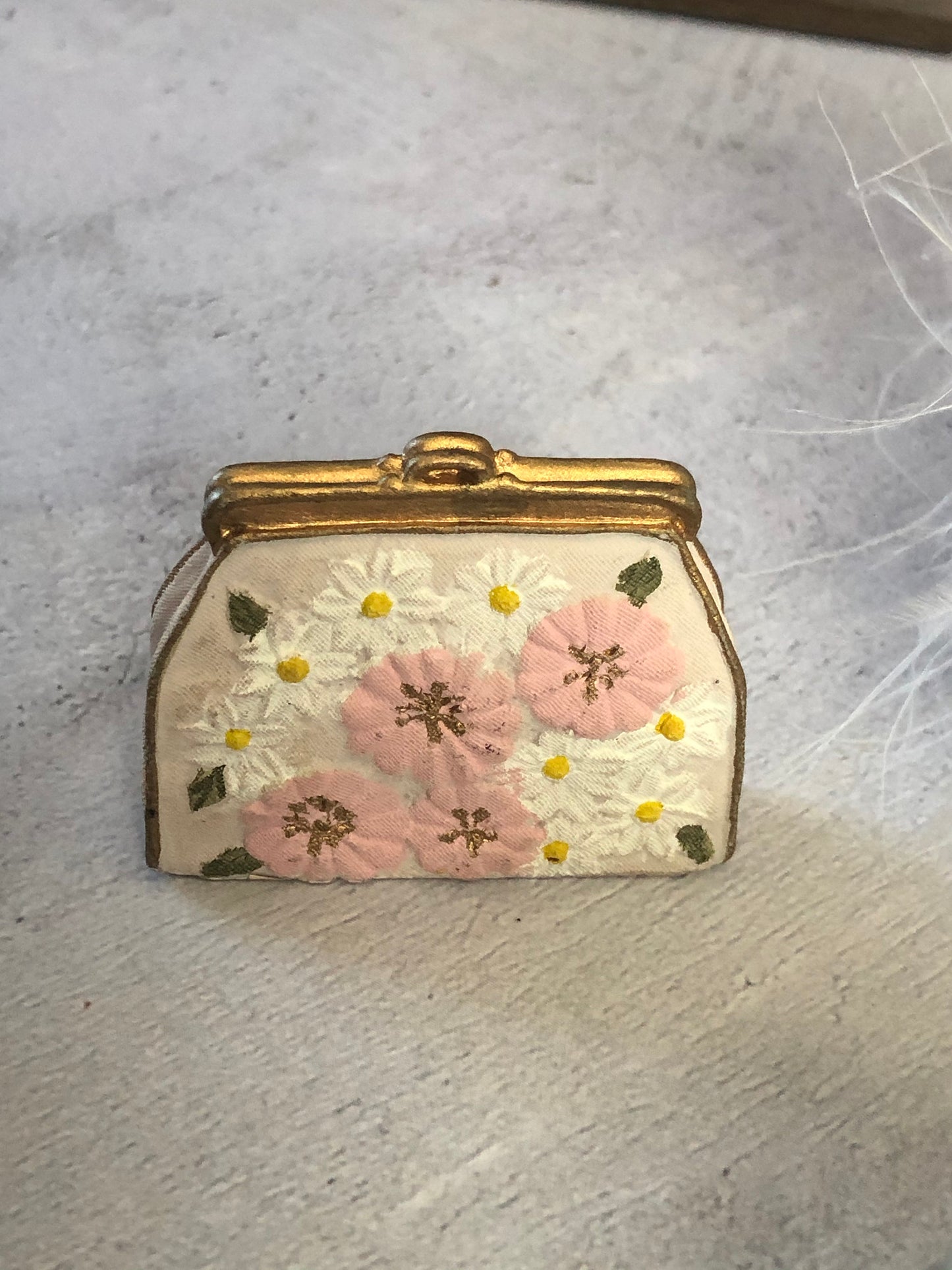 Lot of Four Ceramic Handbag Purses, Ceramic Purse Shaped Figurine, Decorative Ceramic Handbag Purses