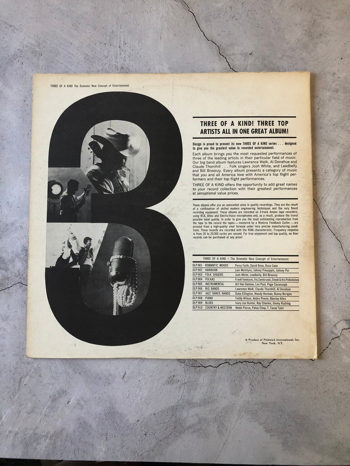 1964 Three Of A Kind Design Percy Faith/ David Rose/ Russ Case DLP-90 LP Vinyl Album Stereo