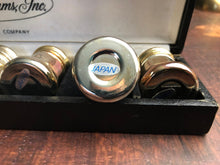 Load image into Gallery viewer, William Adams Inc. Personal Salt and Pepper Shakers in Original Box Set of 8, Mini Gold and Silver Salt and Pepper Shakers
