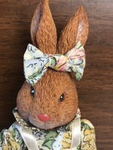 Load image into Gallery viewer, Russ Bunny Rabbit Doll or Figurine in Dress and Bow, Moveable Limbs, 6.75” Tall

