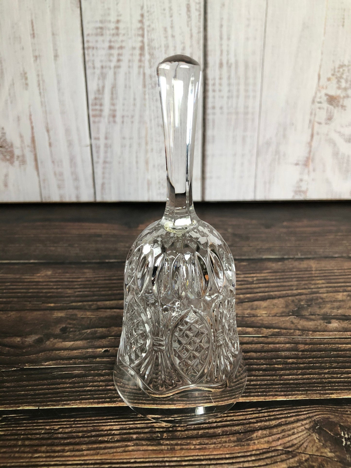 Crystal Cut Leaded Glass Bell, Crystal Dinner Bell, Clear Crystal Glass Bell